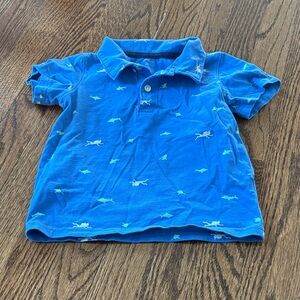 Carter's Blue Polo with Shark Pattern